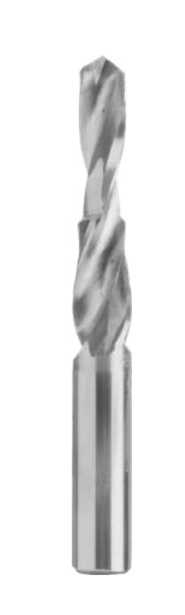High-speed steel twist drill with a reduced shank.